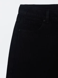 PARFOIS Pantalón Vaquero Wide Leg Negro Sale
