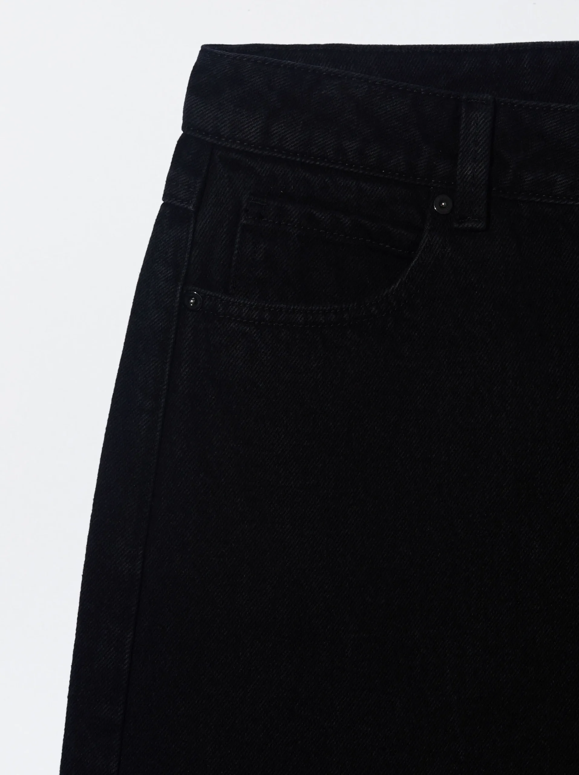 PARFOIS Pantalón Vaquero Wide Leg Negro Sale