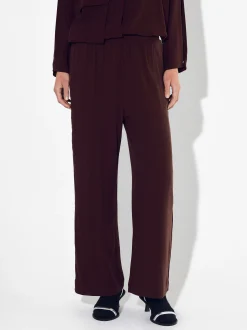 PARFOIS Pantalón Wide Leg Con Lyocell Burdeos Hot