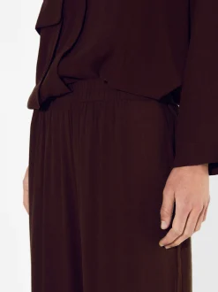 PARFOIS Pantalón Wide Leg Con Lyocell Burdeos Hot
