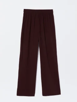 PARFOIS Pantalón Wide Leg Con Lyocell Burdeos Hot