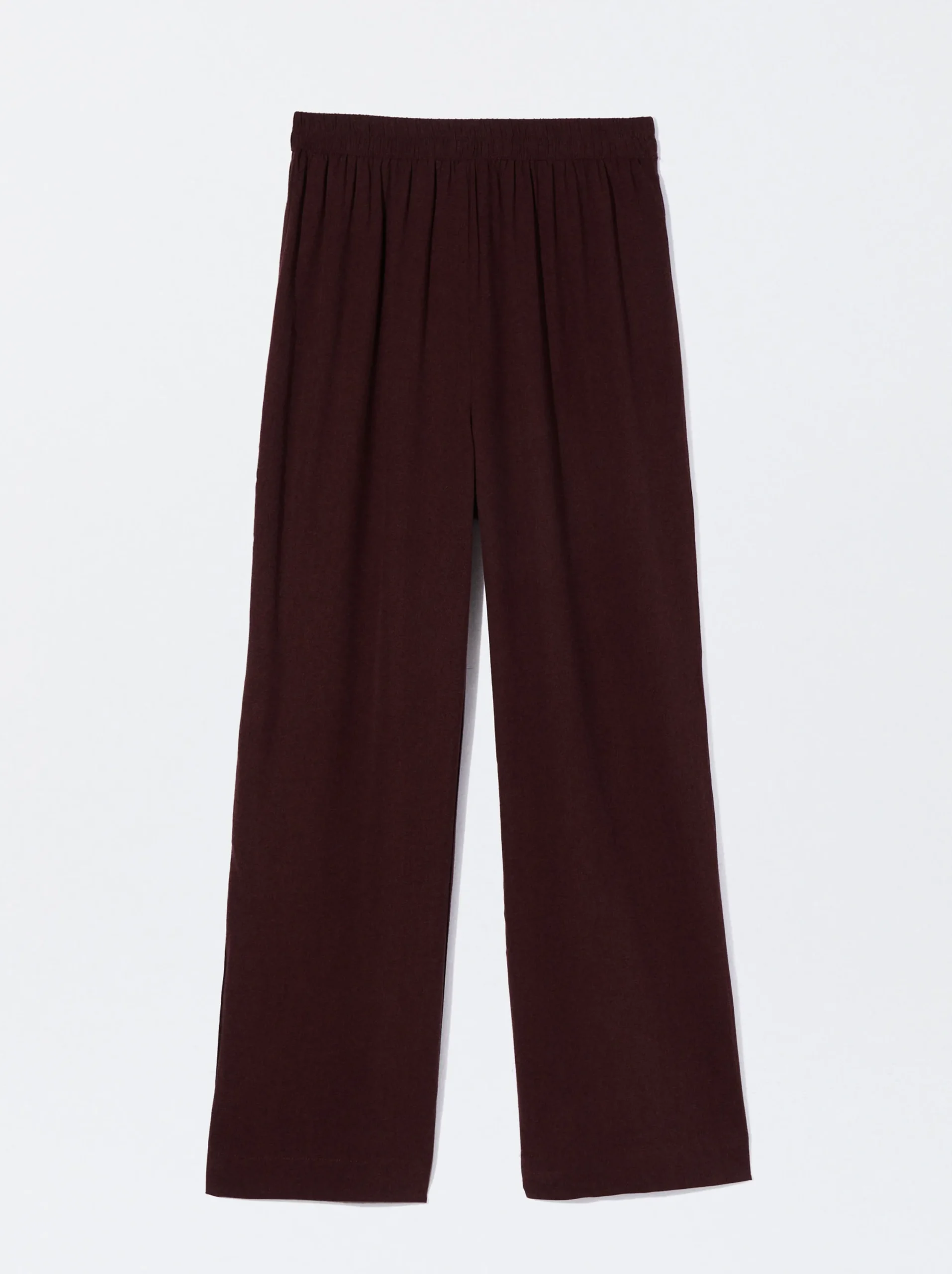 PARFOIS Pantalón Wide Leg Con Lyocell Burdeos Hot
