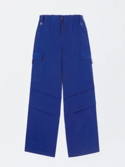 PARFOIS Pantalones Cargo Algod&oacute;n Azul Cheap