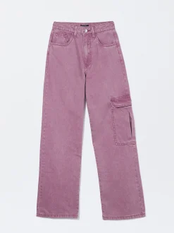 PARFOIS Pantalones Cargo Algodón Rosa Hot