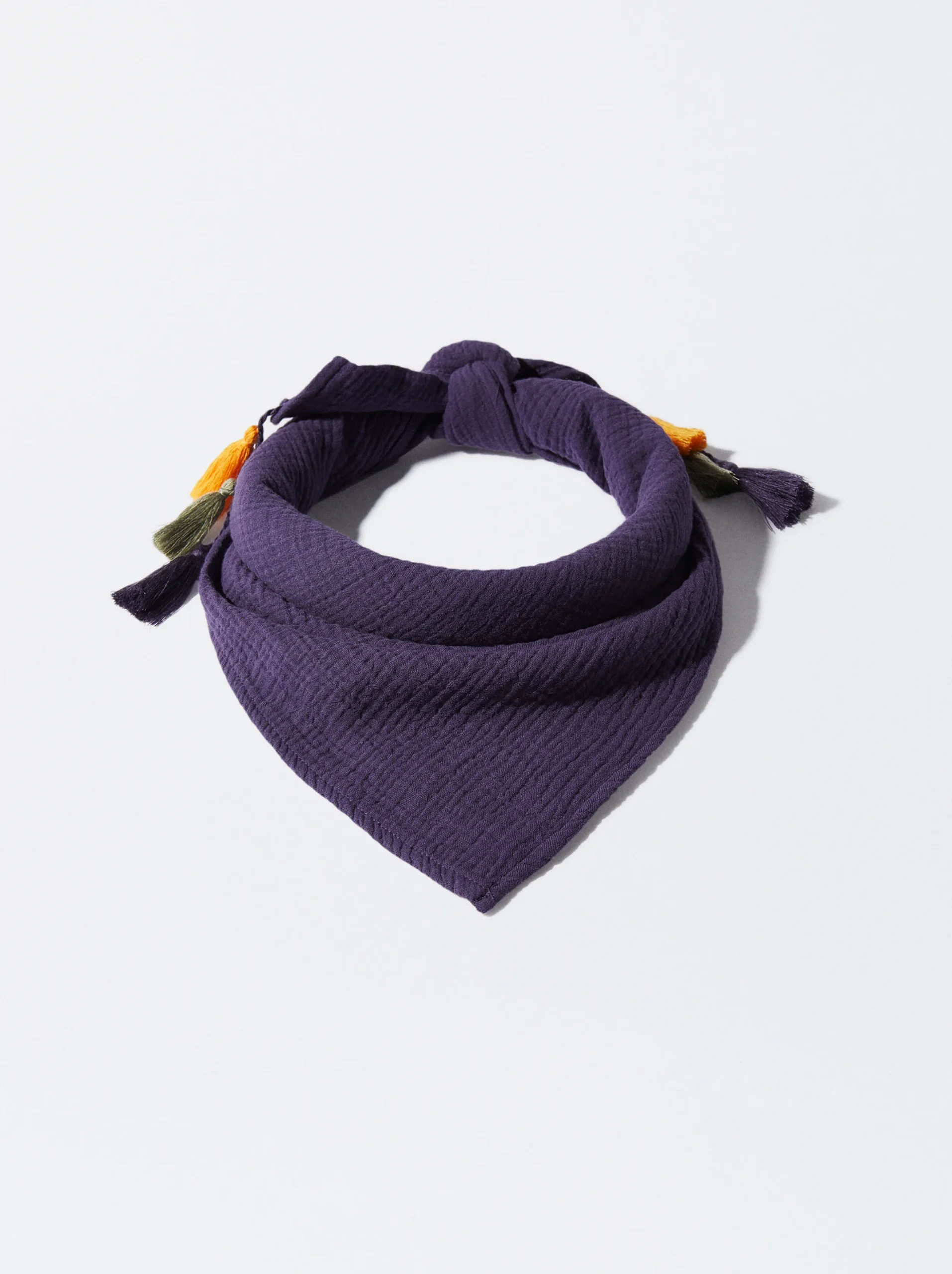 PARFOIS Pañuelo Cuadrado Arrugado Con Borlas Multicor Shop