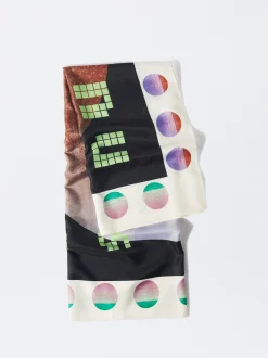 PARFOIS Pañuelo Cuadrado Estampado Negro Flash Sale