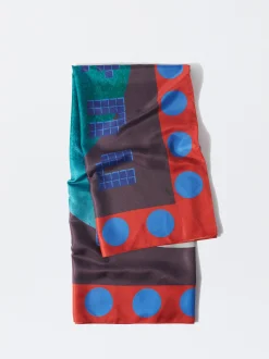PARFOIS Pañuelo Cuadrado Estampado Burdeos Best Sale