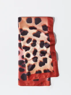 PARFOIS Pañuelo Cuadrado Estampado Rojo New