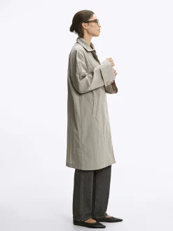 PARFOIS Parka Con Efecto Brillante Gris New