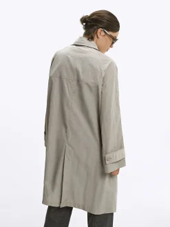 PARFOIS Parka Con Efecto Brillante Gris New