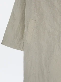PARFOIS Parka Con Efecto Brillante Gris New