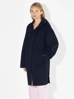 PARFOIS Parka Larga Con Capucha Negro Cheap