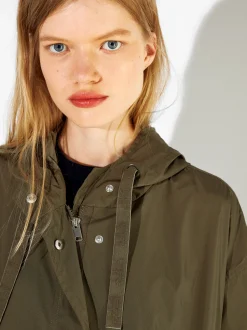 PARFOIS Parka Larga Con Capucha Caqui Best