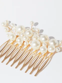 PARFOIS Peineta Con Perlas Blanco Clearance