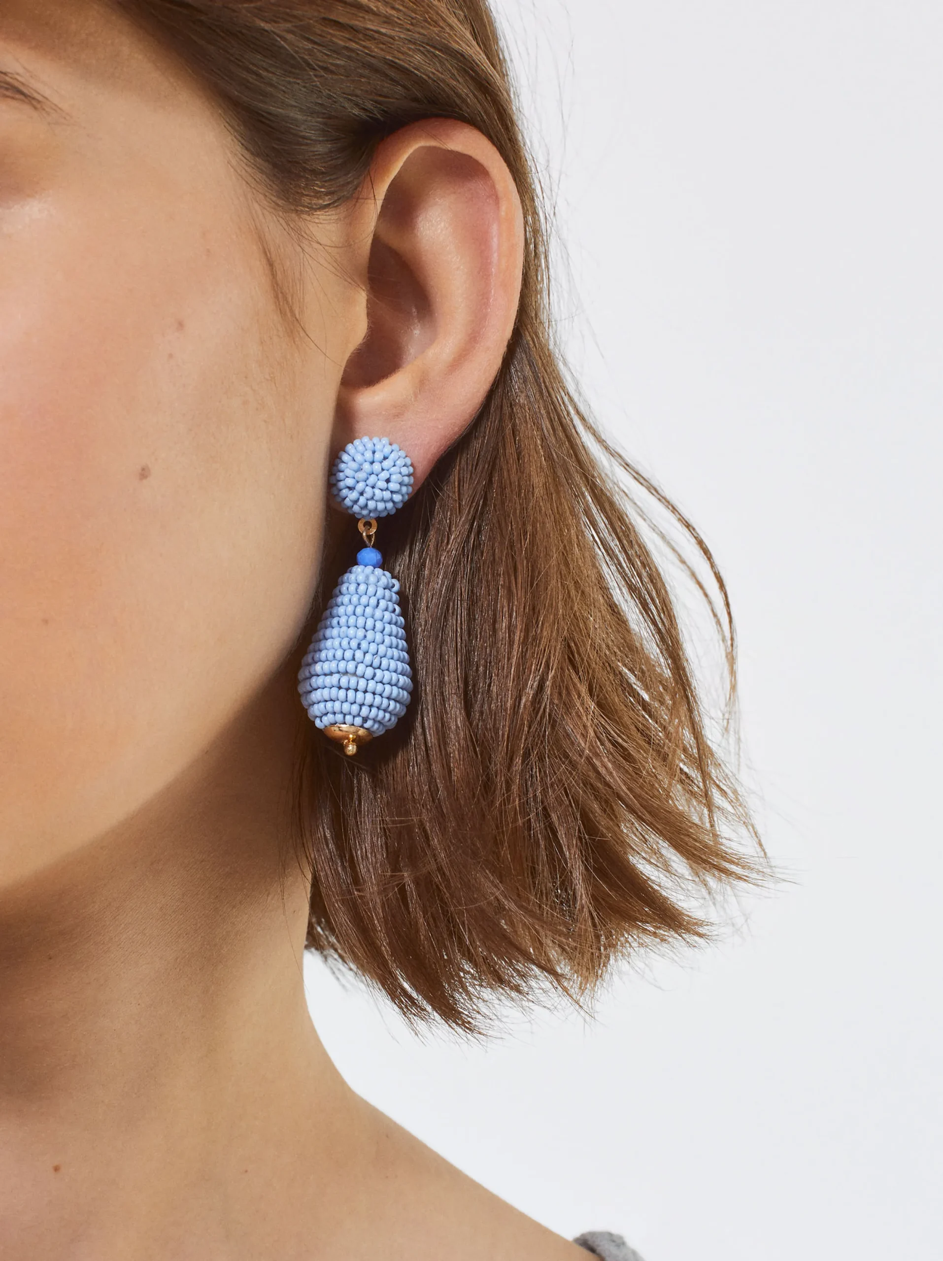 PARFOIS Pendientes Abalorios Azul Best
