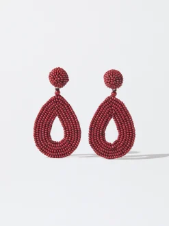 PARFOIS Pendientes Abalorios Burdeos Cheap