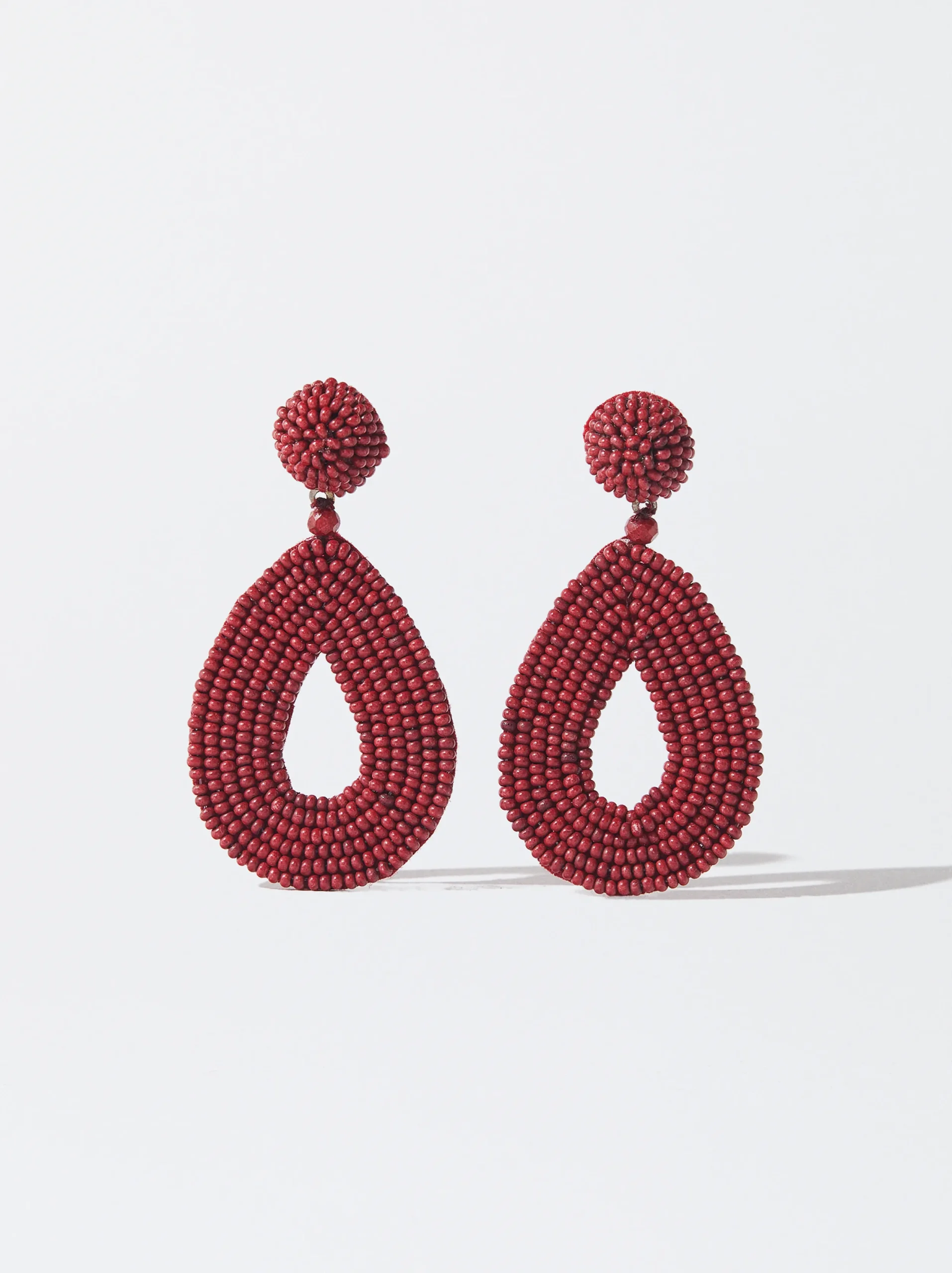 PARFOIS Pendientes Abalorios Burdeos Cheap