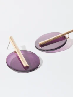 PARFOIS Pendientes Bicolor Violeta Outlet