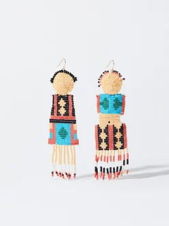 PARFOIS Pendientes Con Abalorios Multicor Fashion