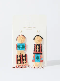 PARFOIS Pendientes Con Abalorios Multicor Fashion