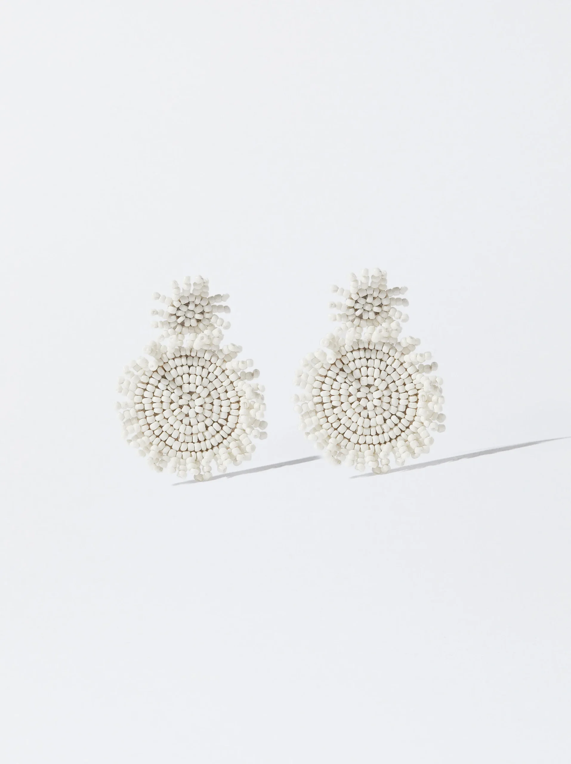 PARFOIS Pendientes Con Abalorios Blanco Clearance