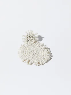 PARFOIS Pendientes Con Abalorios Blanco Clearance