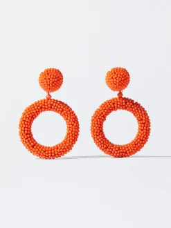 PARFOIS Pendientes Con Abalorios Naranja Best