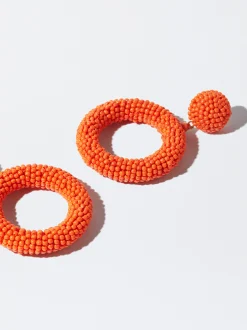 PARFOIS Pendientes Con Abalorios Naranja Best