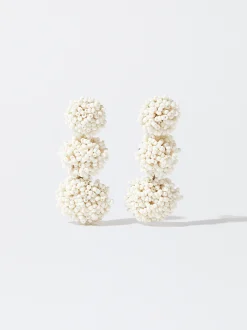 PARFOIS Pendientes Con Abalorios Blanco Online