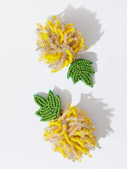 PARFOIS Pendientes Con Abalorios Amarillo Cheap