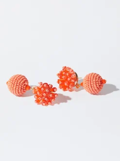 PARFOIS Pendientes Con Abalorios Naranja New