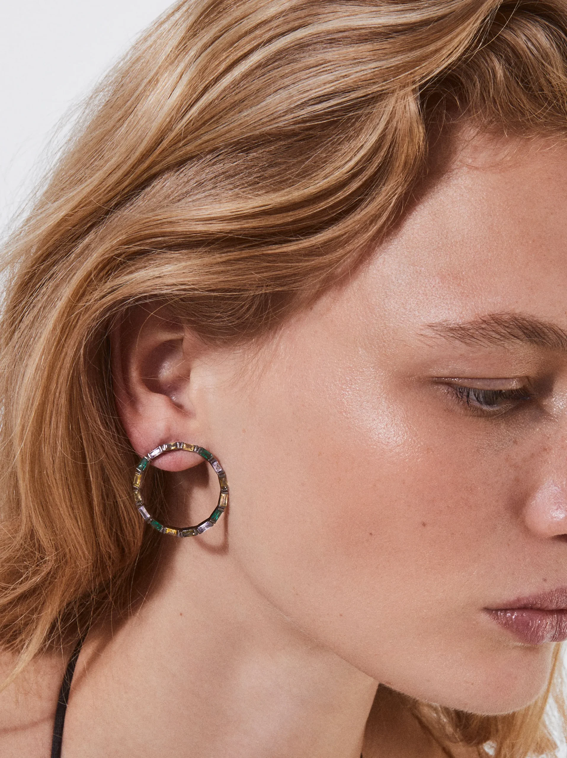 PARFOIS Pendientes Con Circonitas Multicor Flash Sale