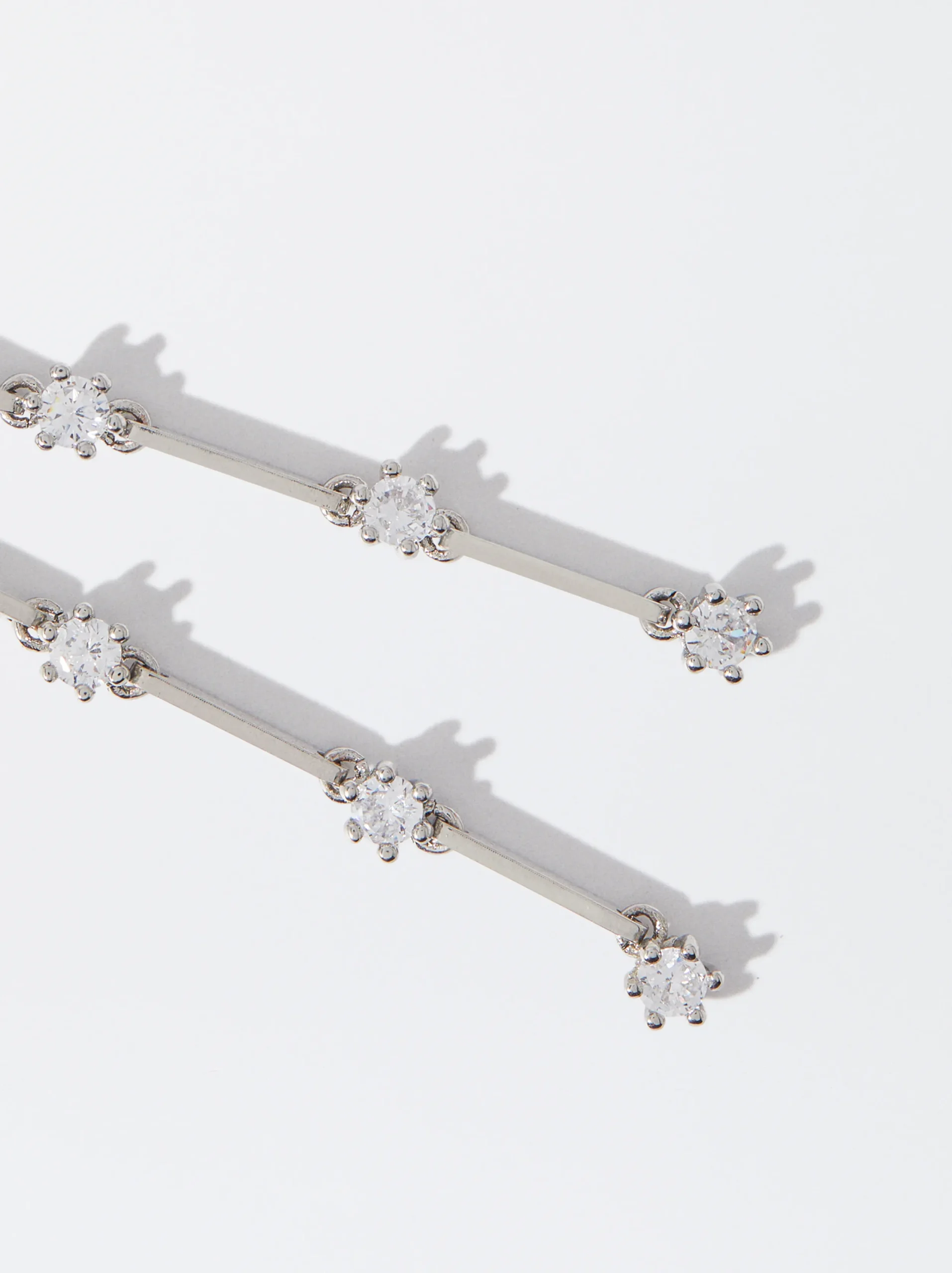 PARFOIS Pendientes Con Circonitas Plateado Flash Sale