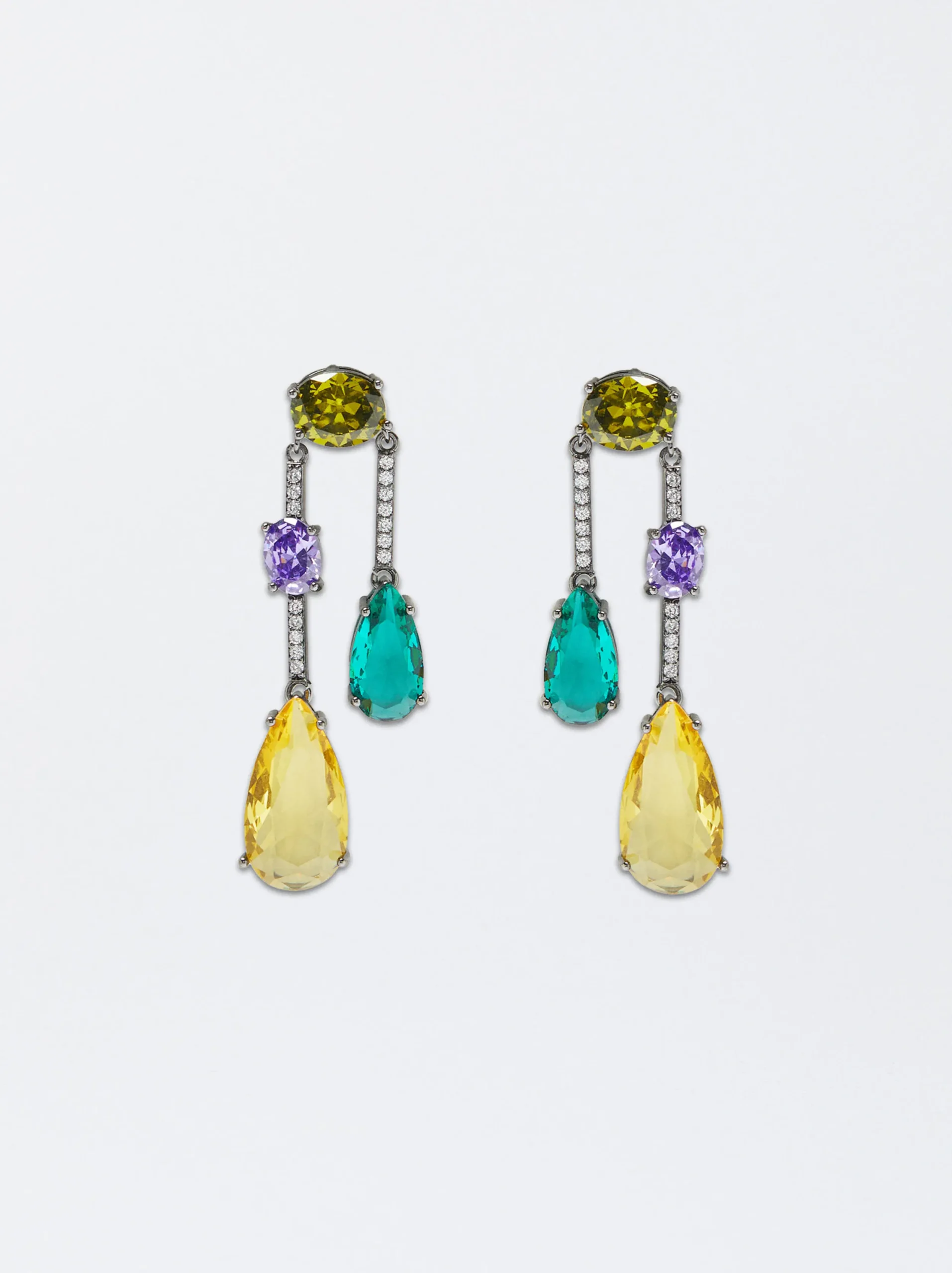 PARFOIS Pendientes Con Circonitas Multicor Online