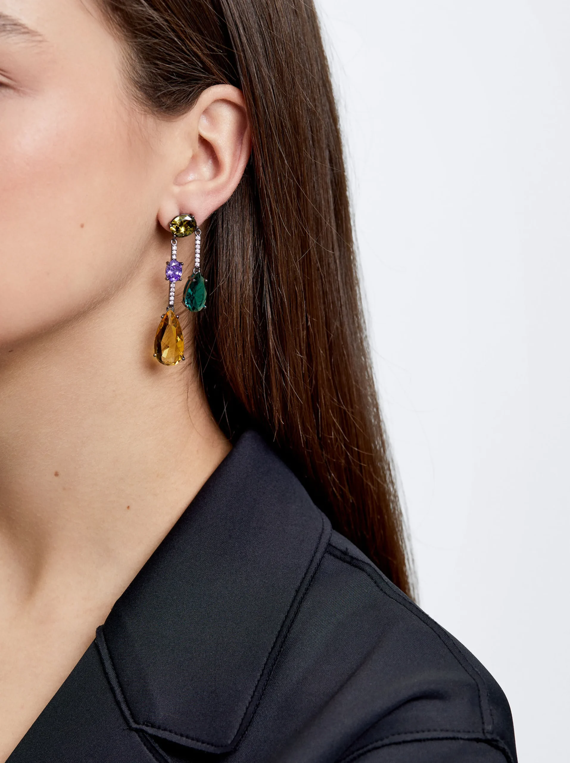 PARFOIS Pendientes Con Circonitas Multicor Online