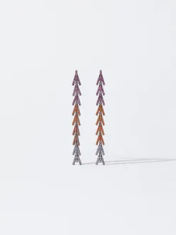 PARFOIS Pendientes Con Circonitas Multicor Fashion