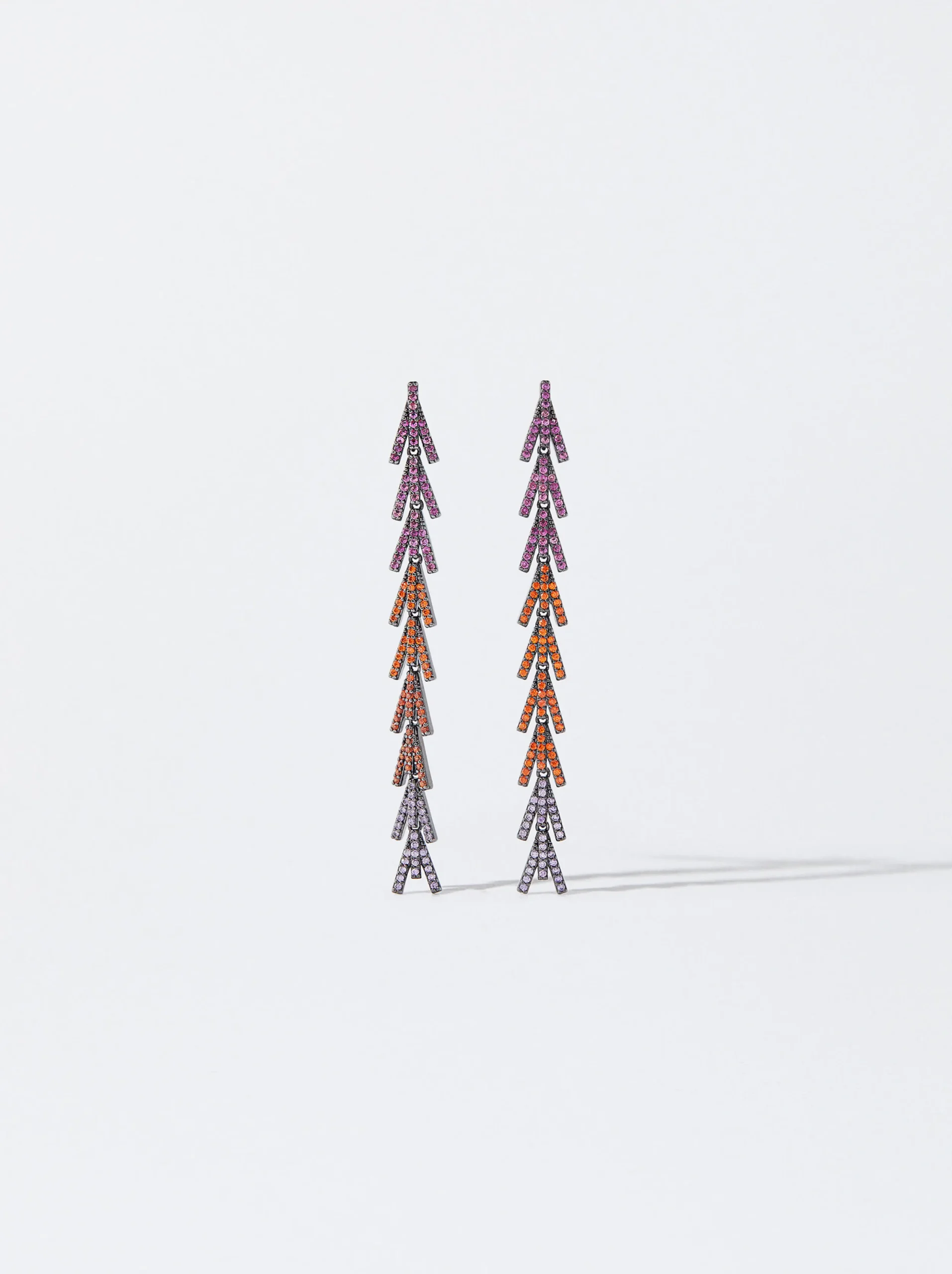 PARFOIS Pendientes Con Circonitas Multicor Fashion