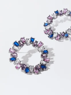PARFOIS Pendientes Con Circonitas Multicor Sale