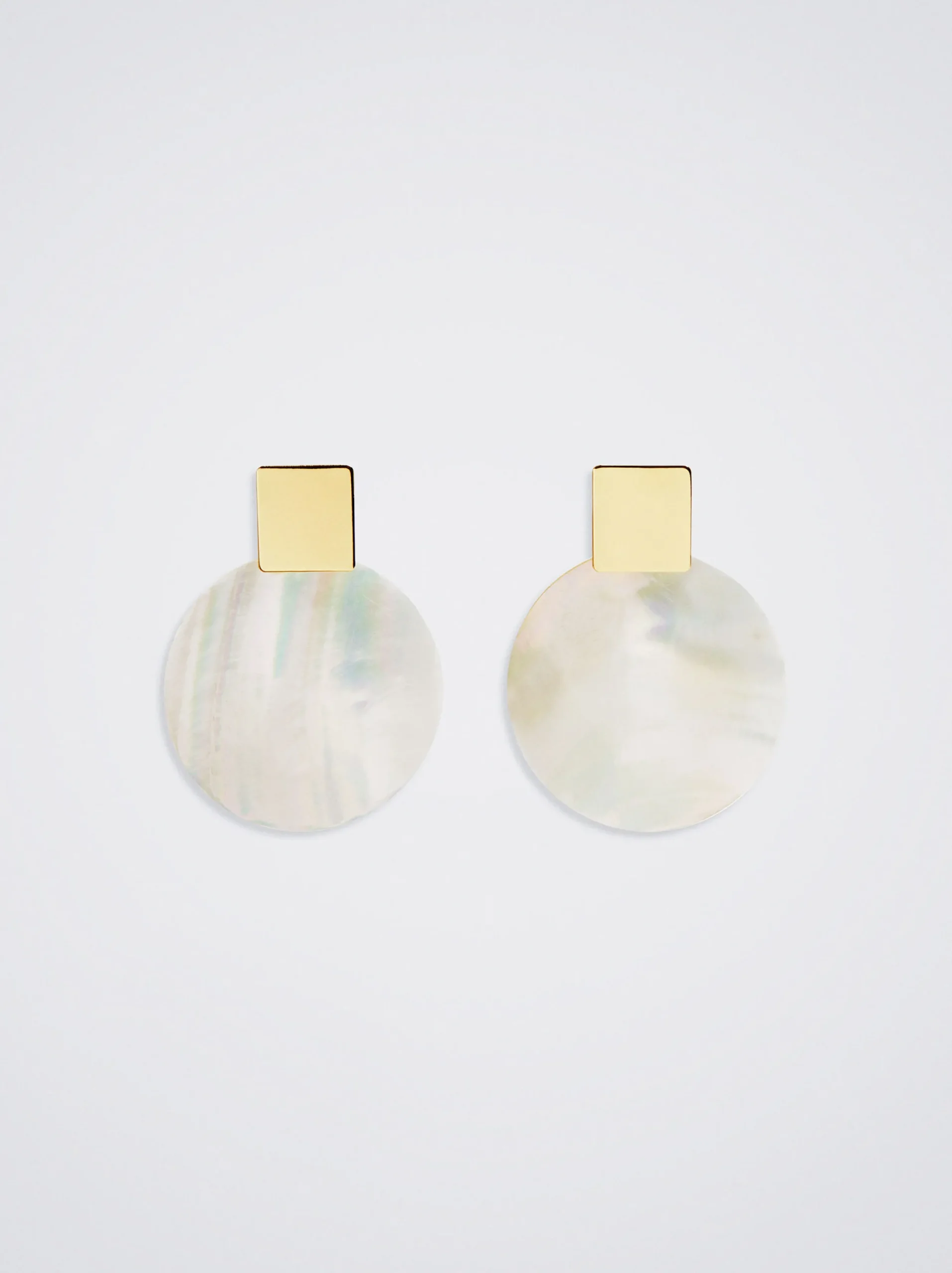 PARFOIS Pendientes Con Concha Dorado Outlet
