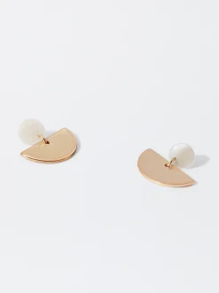 PARFOIS Pendientes Con Concha Dorado Cheap