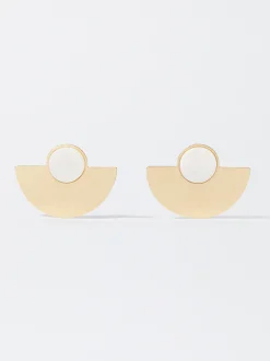 PARFOIS Pendientes Con Concha Dorado Sale