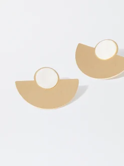 PARFOIS Pendientes Con Concha Dorado Sale