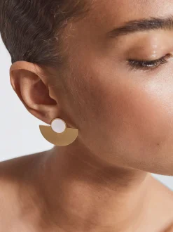 PARFOIS Pendientes Con Concha Dorado Sale