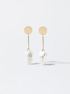 PARFOIS Pendientes Con Concha Dorado Fashion