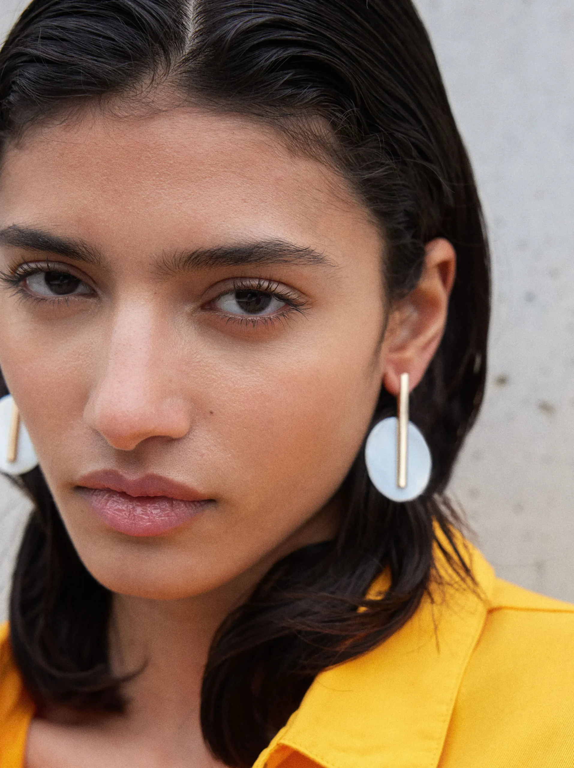 PARFOIS Pendientes Con Concha Dorado Fashion