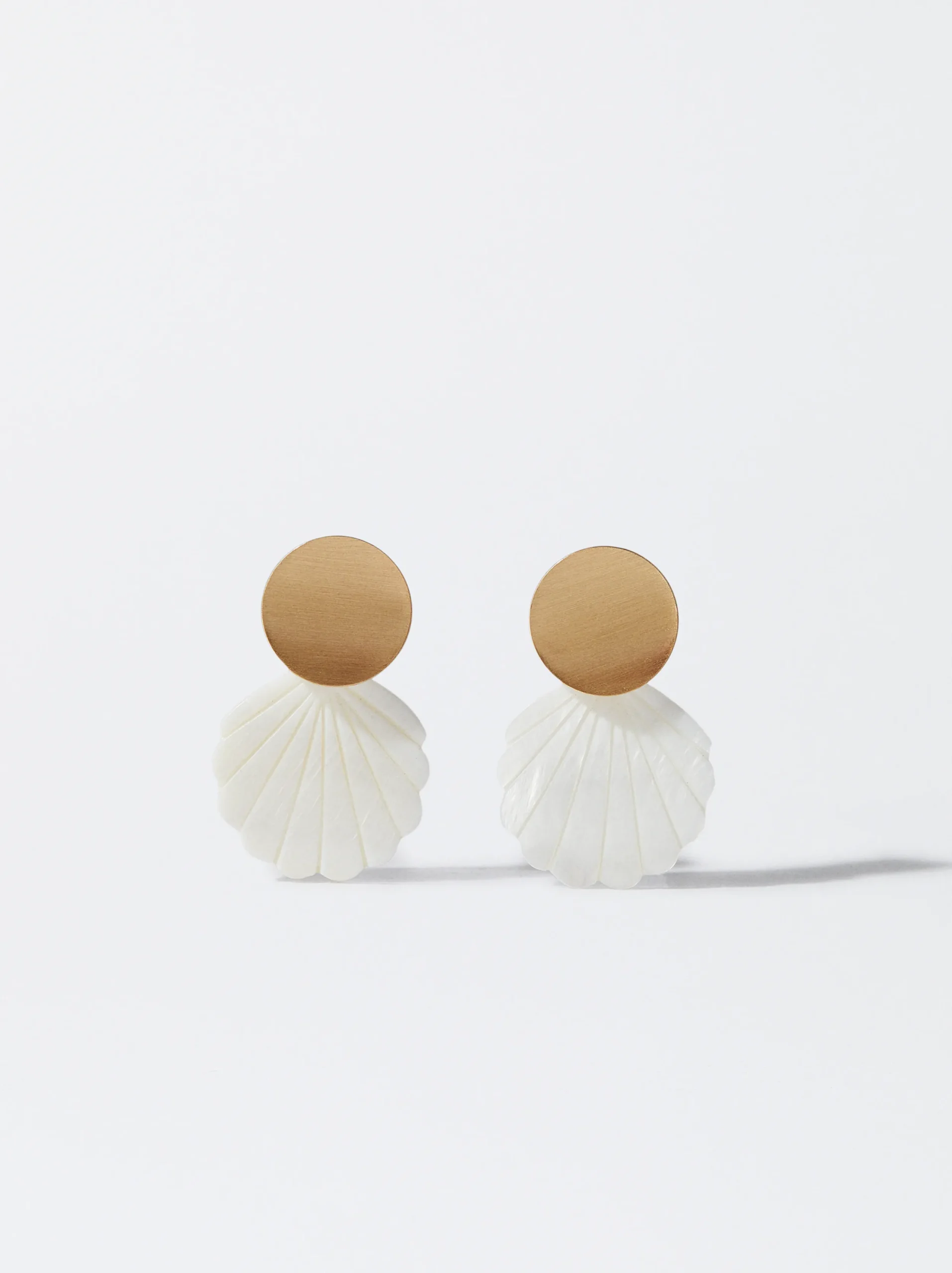 PARFOIS Pendientes Con Concha Dorado Fashion