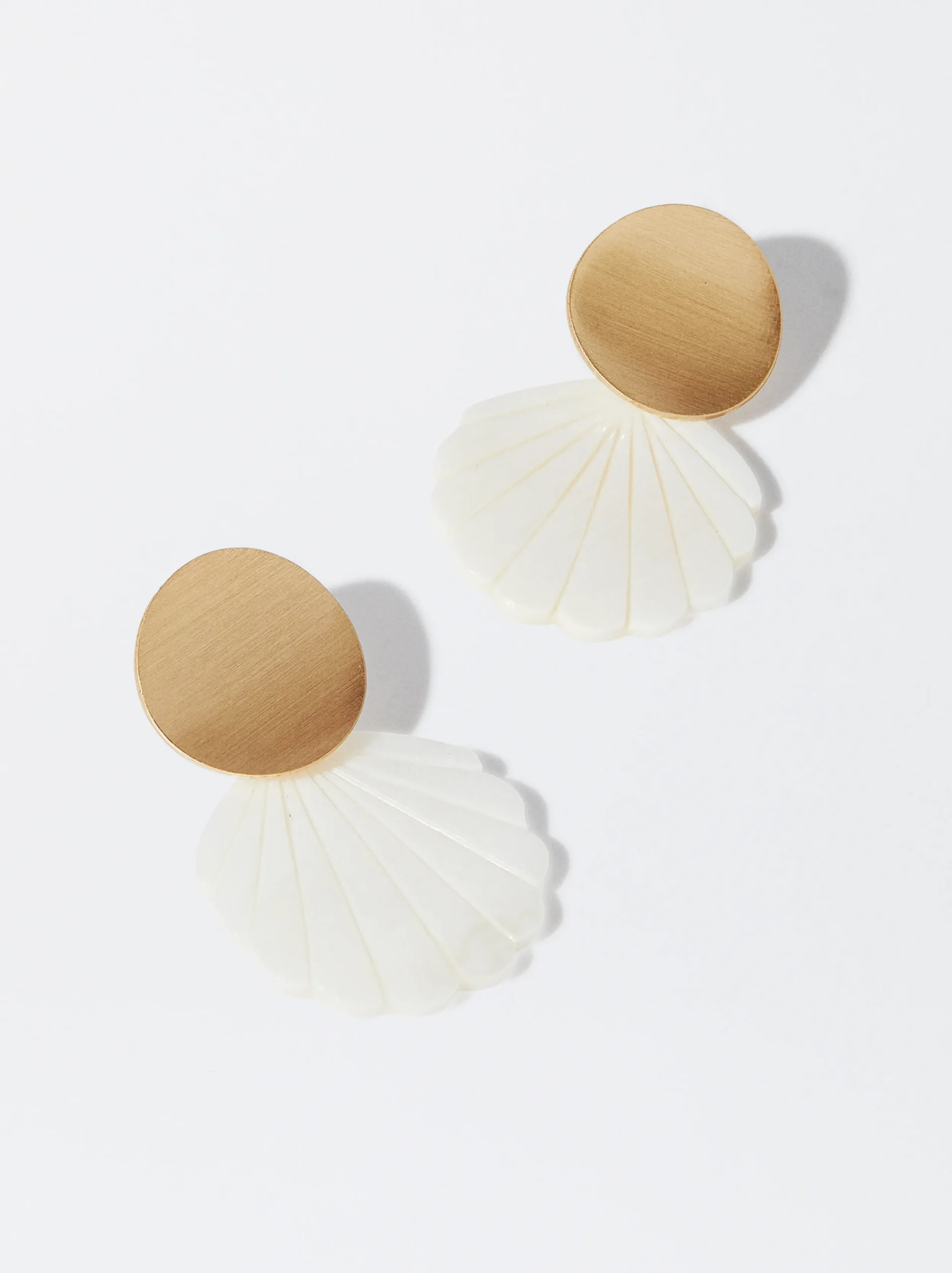 PARFOIS Pendientes Con Concha Dorado Fashion