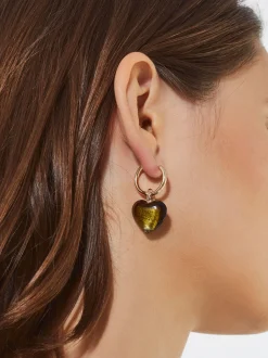 PARFOIS Pendientes Con Corazón Verde Online