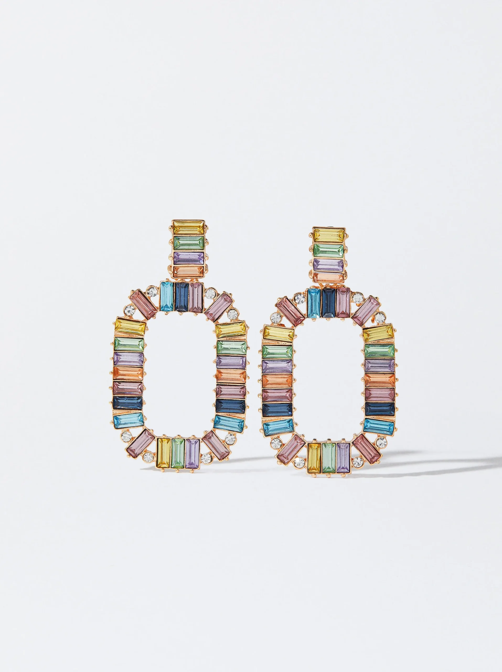 PARFOIS Pendientes Con Cristales Multicor Best Sale