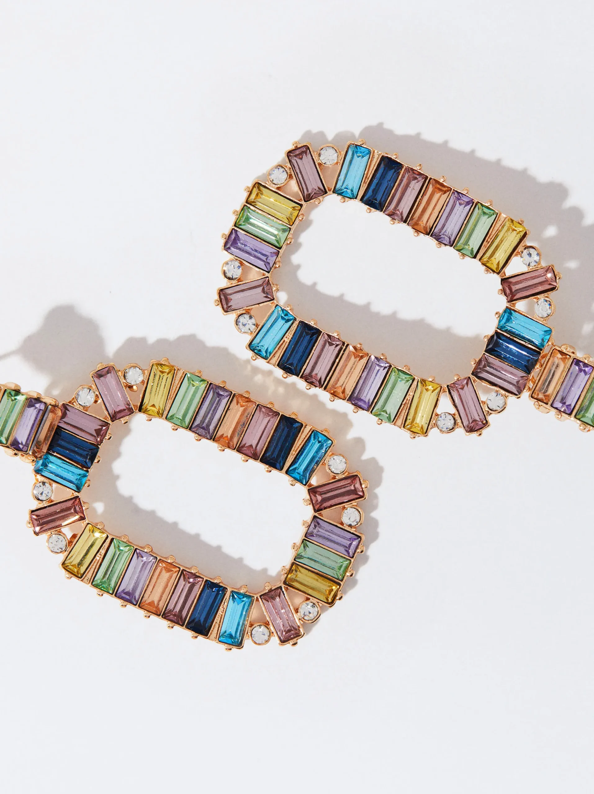 PARFOIS Pendientes Con Cristales Multicor Best Sale